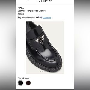 Prada leather triangle logo loafers